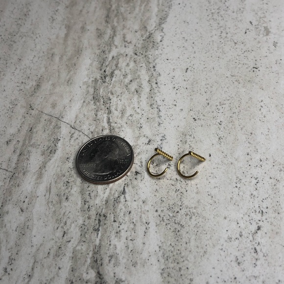 925 Sterling Silver Gold Twisted Bar Ear Cuff - Picture 8 of 14